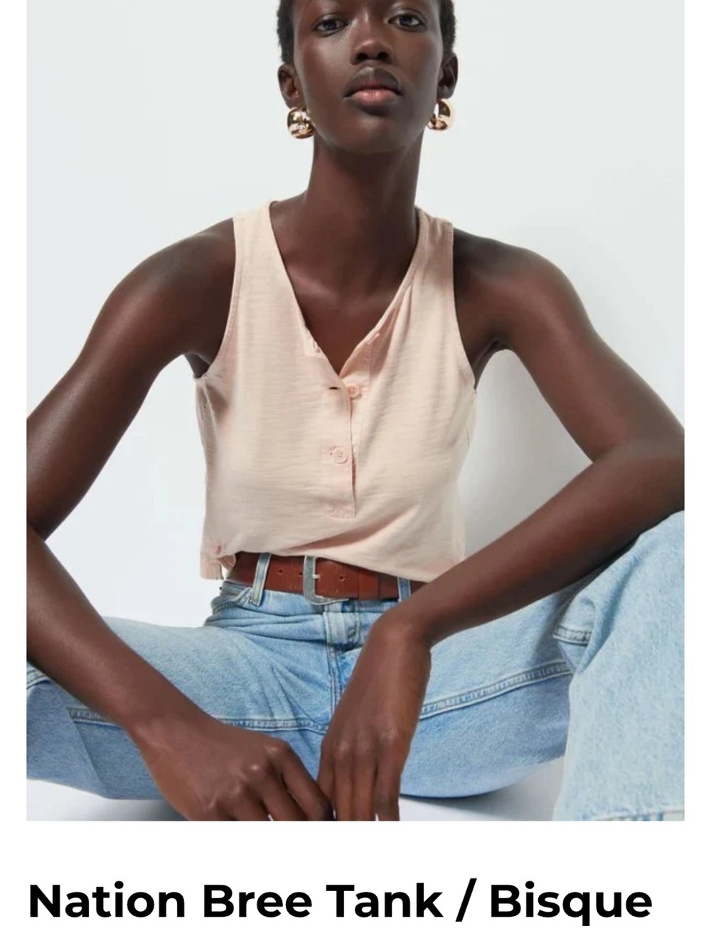 Nation Bree Tank Top - Bisque sold out originally $138